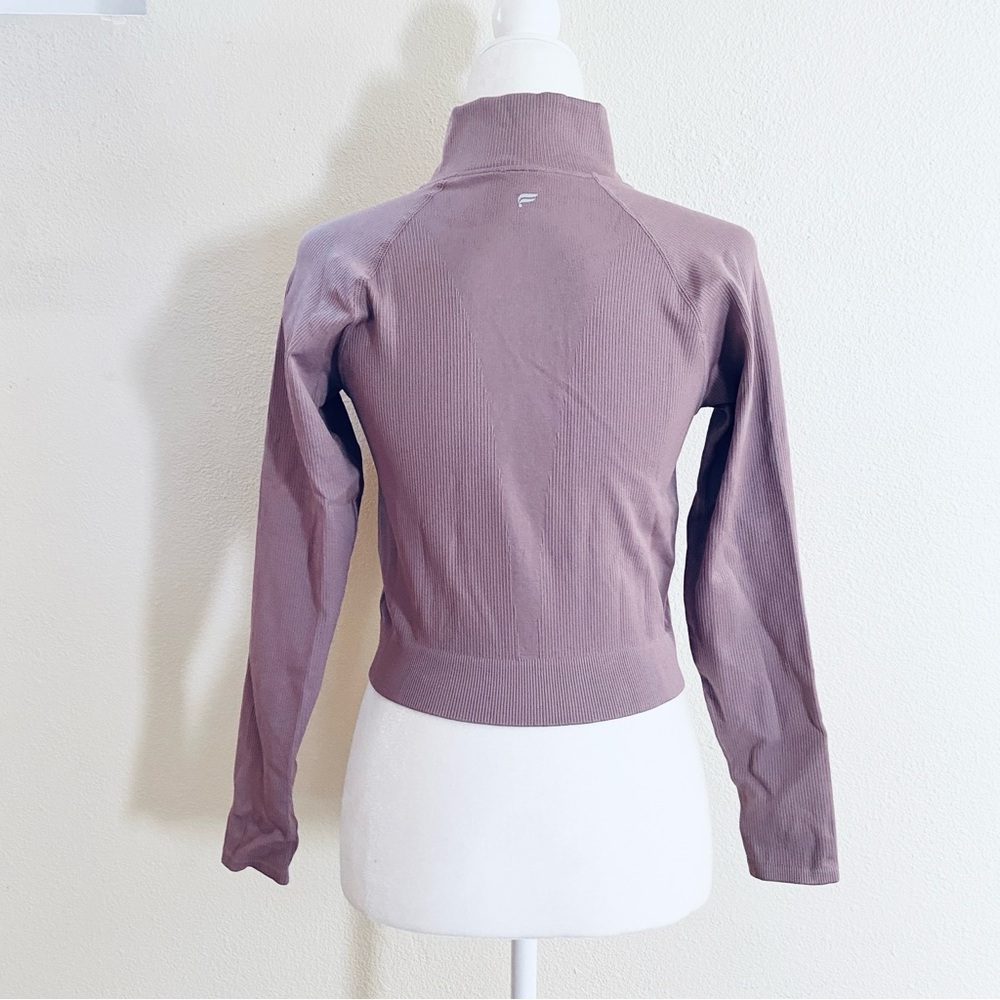 Fabletics Cropped Seamless Rib Train Jacket Misty… - image 7